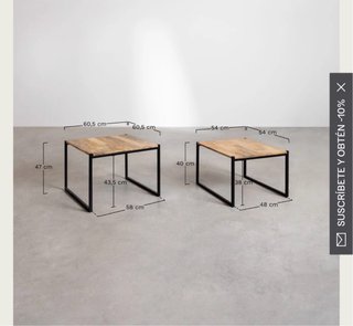 Mesita nido Sklum madera y metal