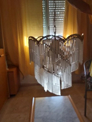 Lámpara de techo colgante cristal y metal