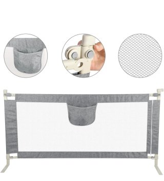 2 Barreras Cama 200x68-95cm Protección Infantil