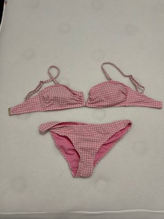 Costume da bagno a quadri rosa