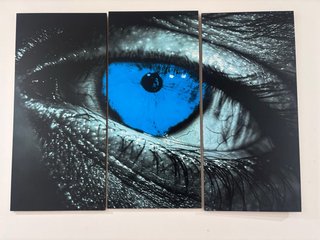 Cuadro Tríptico Ojo Azul
