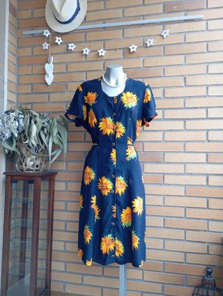 Vestido Vintage Estampado Flores