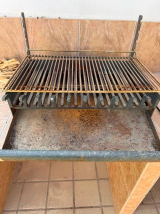 Barbacoa de metal y madera