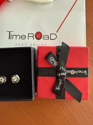 Pendientes Plata S925 Time Road Nuevos