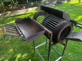 Asador de pimientos con quemador de gas