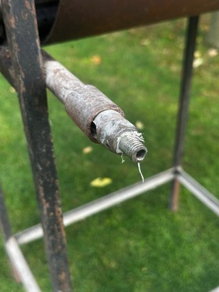 Asador de pimientos con quemador de gas
