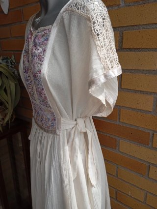 Vestido Boho Ibicenco Bordado Talla M y L