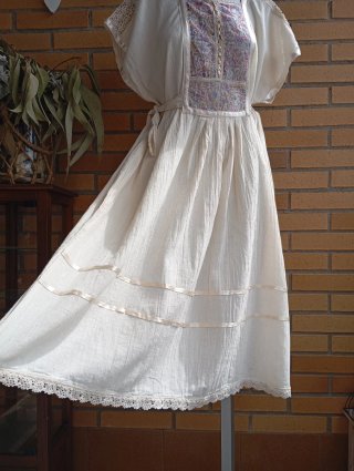 Vestido Boho Ibicenco Bordado Talla M y L