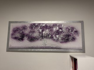 Cuadro árbol morado y plata