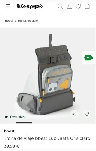 Trona de viaje BBest Lux Jirafa gris