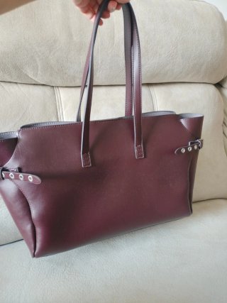 Bolso grande Zara marrón/ burdeos