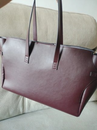 Bolso grande Zara marrón/ burdeos