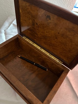 Caja vintage madera raíz nogal