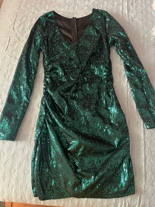 Vestido fiesta lentejuelas verde