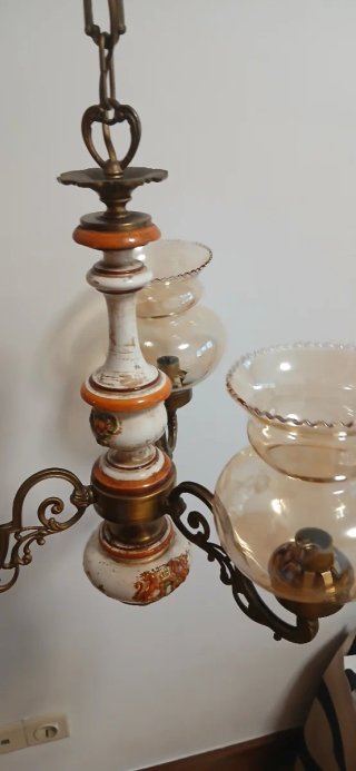 Candeeiro Teto Vintage 3 Braços Cerâmica