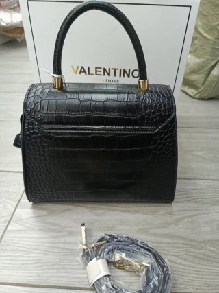 Borsa Valentino Creations Coccodrillo Nera Oro