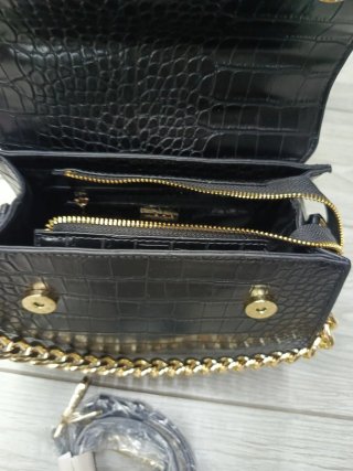 Borsa Valentino Creations Coccodrillo Nera Oro