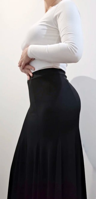 Falda Flamenco Ensayo Elástica Negra