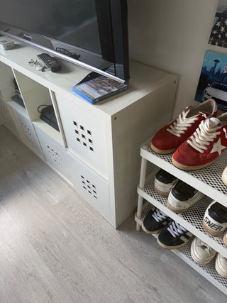 Mobile Kallax Ikea bianco laccato + 2 scatole lekma