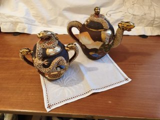 Set teiera e zuccheriera Dragonware vintage