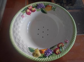 Frutero Escurridor Cerámica Cesta Frutas