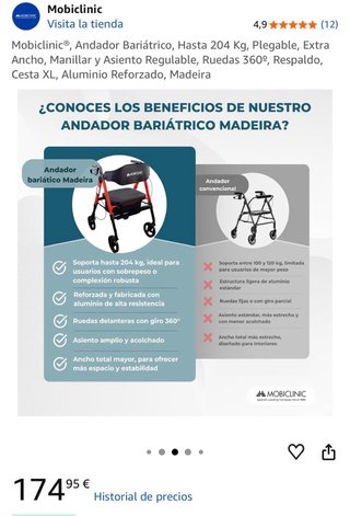 Andador Bariatrico Mobiclinic 204kg