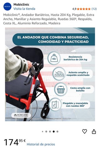 Andador Bariatrico Mobiclinic 204kg