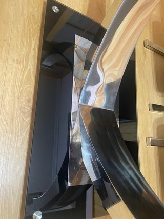 Mesa de comedor moderna cristal y metal