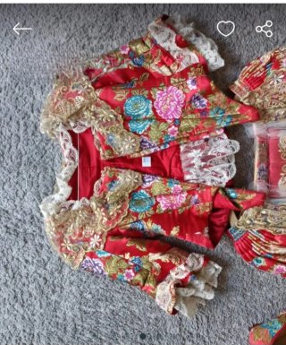 Traje de Fallera Rojo y Dorado