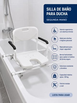 Silla de ducha y baño con reposabrazos