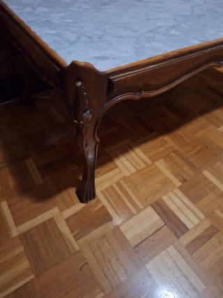 Mesa centro mármol y madera