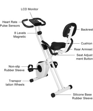 Bicicleta Estática Plegable Blanca