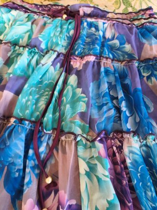 Falda larga floral volantes talla única