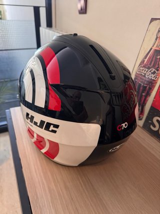 Casco HJC C70 Negro, Rojo y Blanco