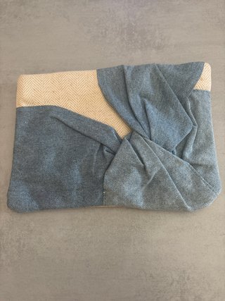 Cartera Blanco Beige y Azul