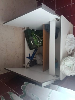 Mueble de cocina madera y blanco