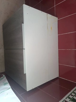 Mueble de cocina madera y blanco