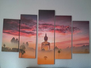 Cuadro Buda Salón 5 Piezas