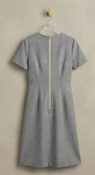 Abito lungo in tessuto melange azzurro