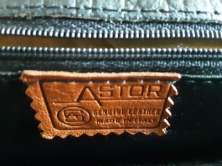 Bolso Astor Piel Vintage Negro/Marrón 35x21cm