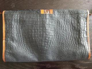 Bolso Astor Piel Vintage Negro/Marrón 35x21cm