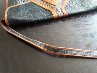 Bolso Astor Piel Vintage Negro/Marrón 35x21cm