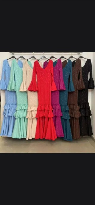 Traje de flamenca morado pastel TODAS LAS TALLAS