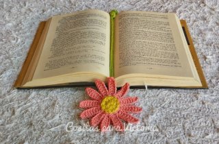 Marcapáginas Margarita Crochet Artesanal