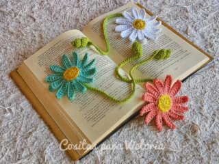 Marcapáginas Margarita Crochet Artesanal