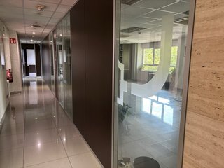Mamparas cristal y madera