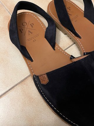 Sandalias menorquinas Popa Talla 43 Negro/Marrón