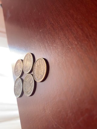 Lote 5 monedas 1 peseta 1966, 1968, 1969