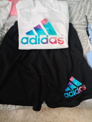 Conjunto Adidas Blanco y Negro Multicolor