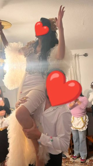 Camisón Novia Pedrería Dorado y Blanco
